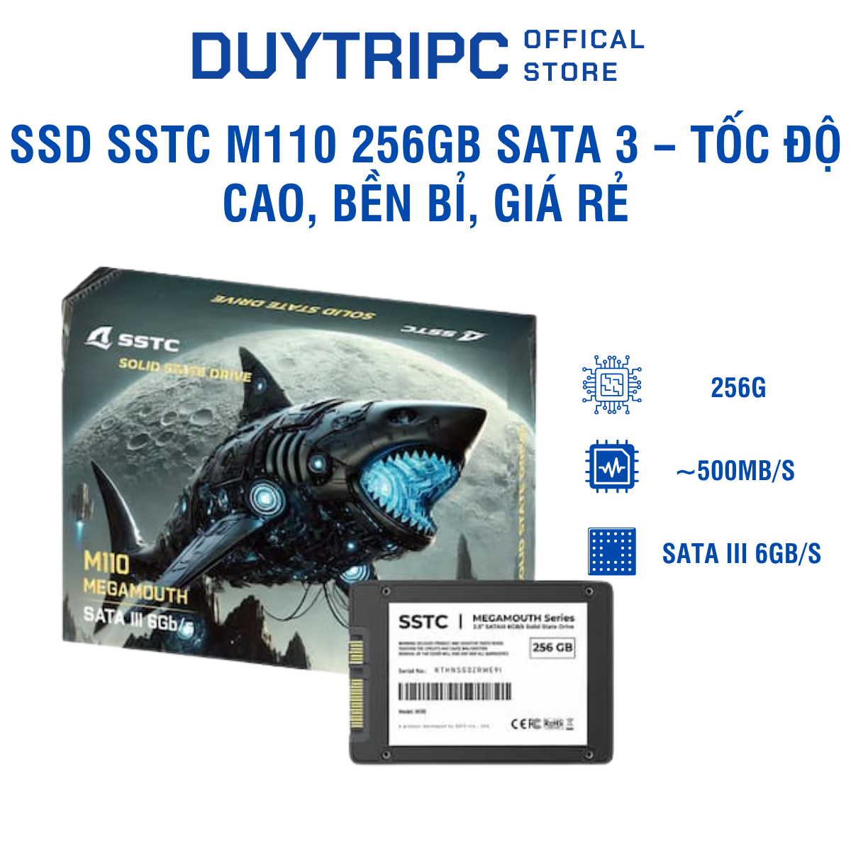 SSD SSTC M110 256GB Sata 3 – Tốc độ cao, bền bỉ, giá rẻ